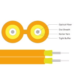 Indoor Fiber Optic Cable Duplex Zipcord Singlemode 9/125 Optical Fiber Cable