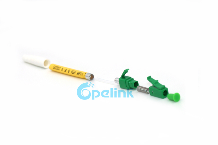 LC/APC Simplex Singlemode fiber Optic Connector, green color