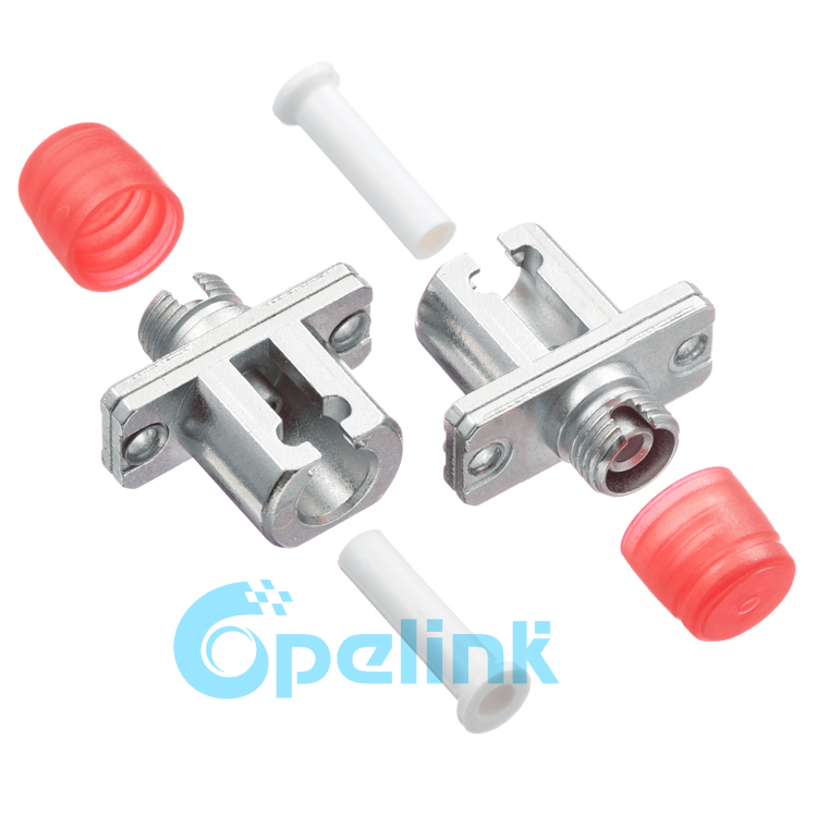 LC-FC Metal Rectangular Simplex Singlemode Fiber Optic Adapter 