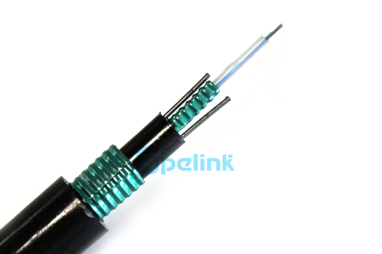 GYXTW53 Outdoor Double Armoured and Double Sheathed Central Loose Tube Fiber Optic Cable 