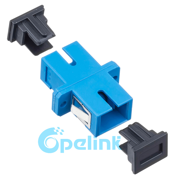 SC/PC Simplex Singlemode Fiber Optic Adapter, blue color