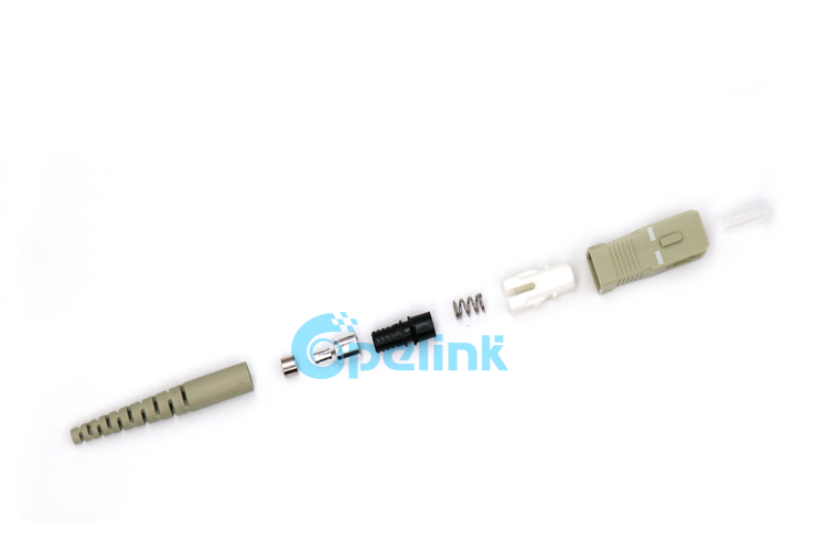 SC/PC Simplex Multimode fiber Optic Connector, beige color