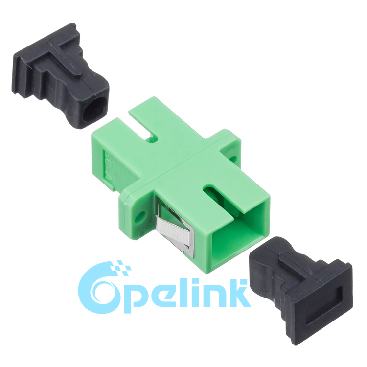 SC/APC-SC/APC Simplex Singlemode Fiber Optic Adapter, green color
