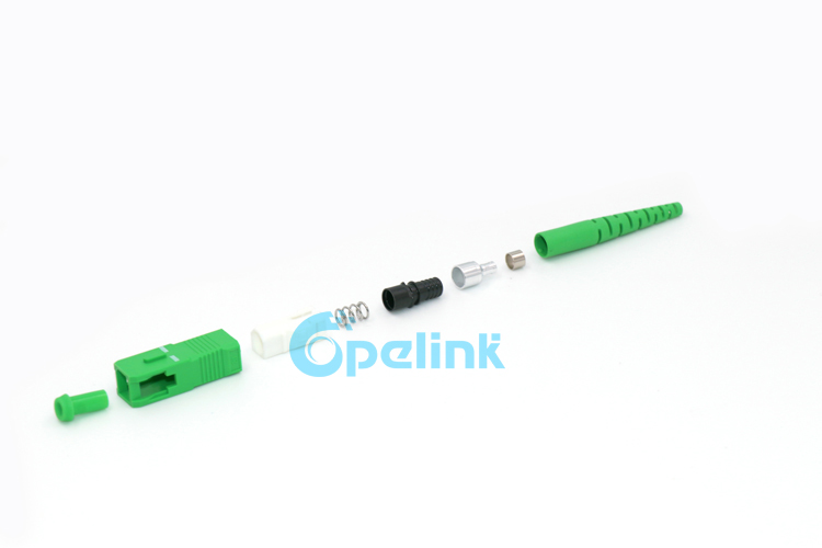 SC/APC Simplex Singlemode fiber Optic Connector, green color