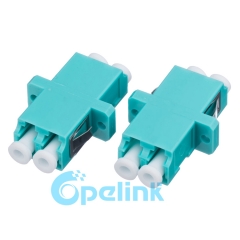 LC-LC Plastic Duplex Multimode OM3 Fiber Optic Adapter with flange