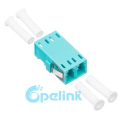 LC-LC Plastic Duplex Multimode OM3 Fiber Optic Adapter without flange