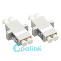 LC-LC Plastic Duplex Multimode Fiber Optic Adapter with flange