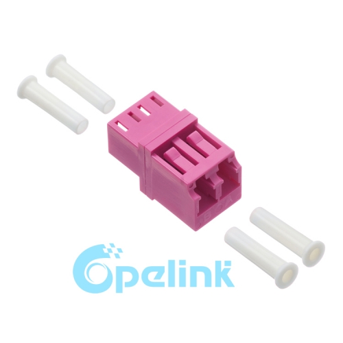 LC-LC Plastic Square Duplex Multimode OM4 Fiber Optic Adapter