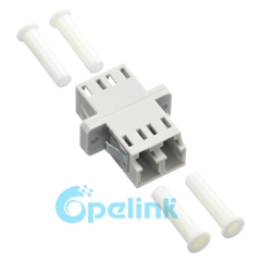 LC-LC Plastic Duplex Multimode Fiber Optic Adapter with flange
