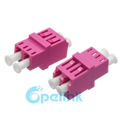 LC-LC Plastic Square Duplex Multimode OM4 Fiber Optic Adapter
