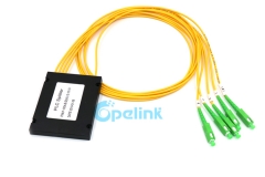 1X4 Optical Splitter, SC/APC Plastic ABS Box Fiber Optic PLC Splitter