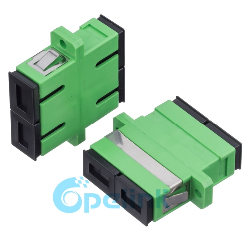 SC/APC-SC/APC Plastic Duplex Singlemode Fiber Optic Adapter with flange