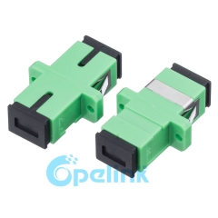 SC/APC-SC/APC Plastic Simplex Singlemode Fiber Optic Adapter with flange