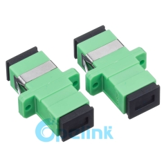 SC/APC-SC/APC Plastic Simplex Singlemode Fiber Optic Adapter with flange