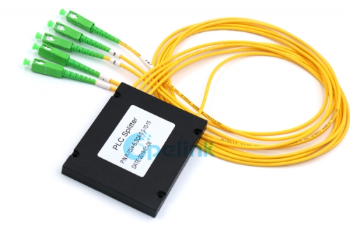 1x2 PLC Fiber Splitter with Plastic ABS Box Package LC Connector 2.0mm
