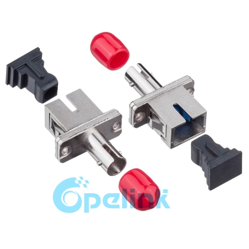 SC-ST Metal Simplex Singlemode Fiber Optic Adapter