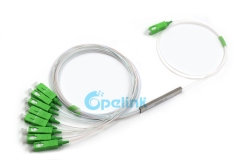 1X8 Optical Fiber Splitter, 0.9mm SC/APC Mini Blockless Fiber Optic PLC Splitter