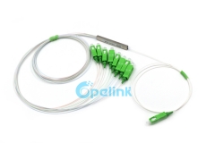 1X8 Optical Fiber Splitter, 0.9mm SC/APC Mini Blockless Fiber Optic PLC Splitter