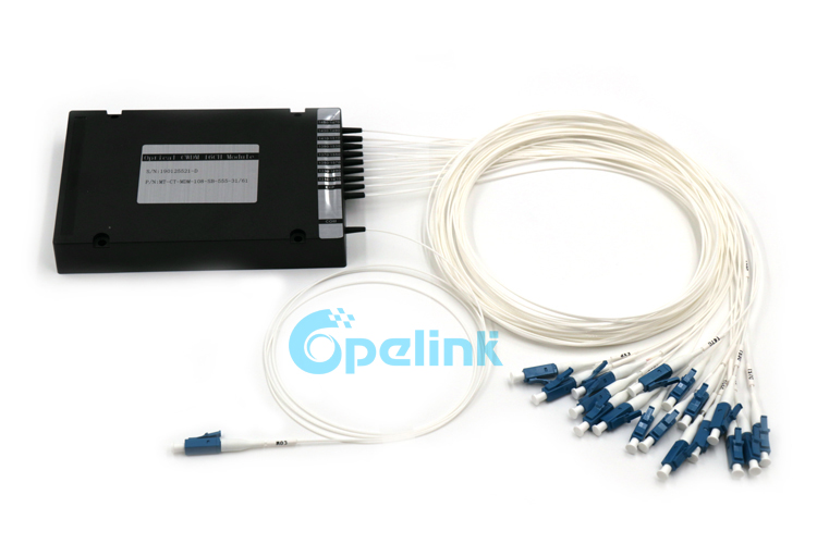 This is a 16CH Mux / Demux Optical CWDM provided by opelink in ABS BOX package and assembled with LC/PC SM connector