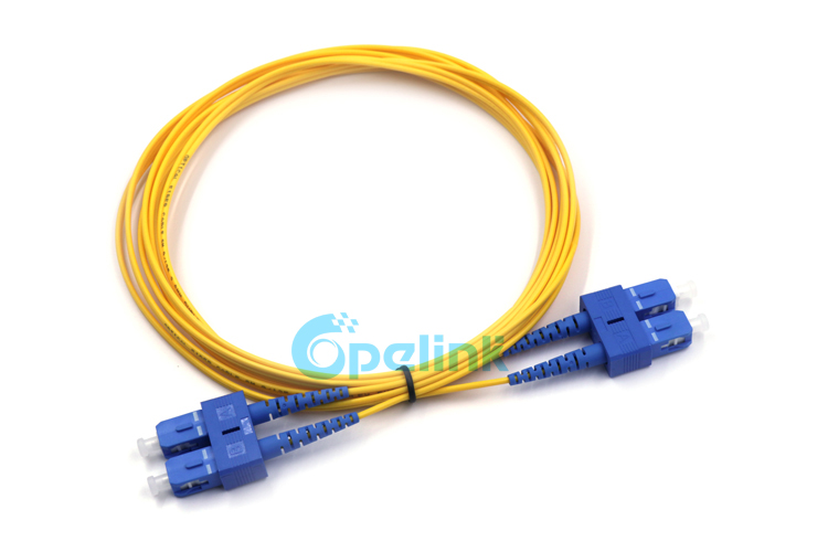 SC-SC Fiber Optic patch cable, 2.0mm Duplex Singlemode, LSZH yellow color