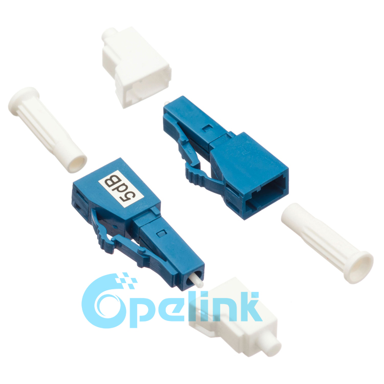 LC - LC plug-in singlemode Fixed Optical Attenuator,blue housing
