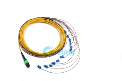 MTP/MPO-LC Round Fiber Cable Fanout 0.9mm Singlemode Fiber Optic Patch cable