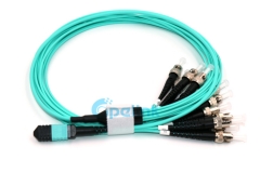 12-Fiber MTP/MPO-ST Om3 Round Fiber Cable Fanout 2.0mm Fiber Optic Patchcord/jumper