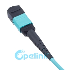 MPO/MTP Round Fiber Cable Multimode OM3 Fiber Optic Patch Cord