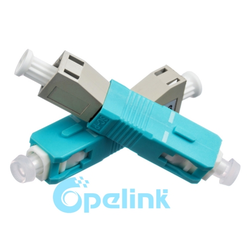 LC-SC Multimode OM3 Female to Male Fiber Adapter Plug-in Fiber Optic Adaptor Hybird Mating Fiber Optic Adapter
