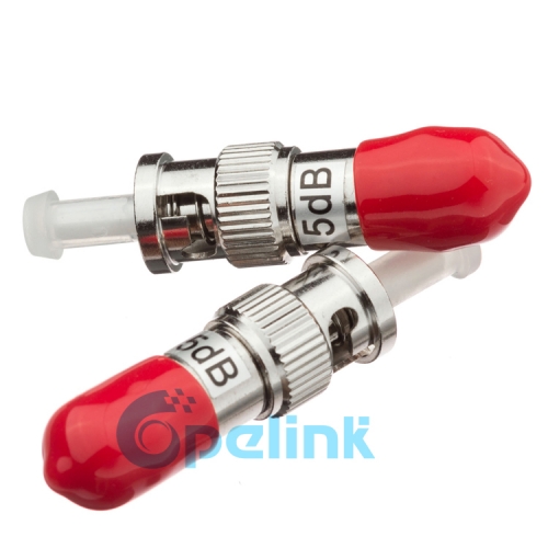 ST-ST Metal Female to Male Fiber Optic Attenuator, Plug-in Fixed Optical Attenuator