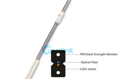 GJXFH FTTH Optical Fiber Cable, 1/2/4core Bare Fibers Singlemode G657A1 G657A2, FTTH Bow-Type Stranded Steel Type Drop Fiber Optic Cable GJXH