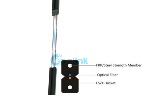 GJXFH FTTH Cable, Bow-Type Metal Strength Member Drop Optical Fiber Cable GJXH