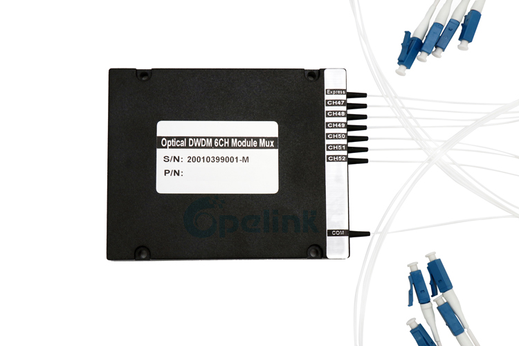 6CH LC/PC ABS BOX Optical DWDM Module, Mux / Demux Module with Express port