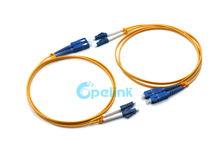 SC-LC Fiber Patch cord, 2.0mm Duplex Singlemode LSZH yellow color