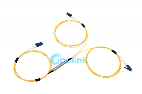 3 Port Optical Fwdm, LC/PC Steel Tube Filter Type WDM, 1310 / 1550 / 1490nm Wavelength