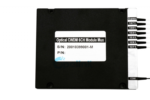6CH Optical CWDM Module, 0.9mm LC/PC ABS BOX CWDM Mux / Demux Module with Express port