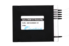 4CH Optical DWDM , 0.9mm LC/PC ABS Box Mux/Demux DWDM Module with EXP Port