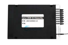16+1CH CWDM Mux / Demux Module , 0.9mm LC/PC ABS BOX Optical CWDM Module with Express port