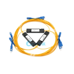 1X2 Fiber Splitter , SC/PC Plastic ABS Box Fiber Optic PLC Splitter