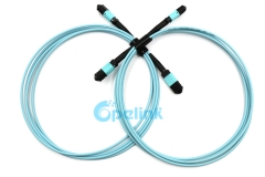 MPO/MTP Trunk Cable: 12 Fibers Round Fiber Cable Multimode OM3 Fiber Optic Patch Cord