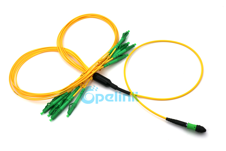12 Fibers MPO-LC/APC  Fanout Cable, yellow color