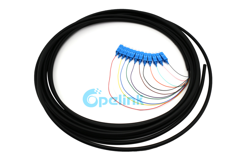 12 fibers SC/PC Distribution Fiber Pigtail, LSZH black color