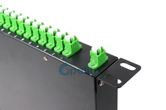 2x64 Rack Mount PLC Fiber Splitter, LC/APC 1U 19