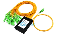2X32 Fiber Optic PLC Splitter , 2.0mm SC/APC Fiber PLC Splitter, Plastic Box Package