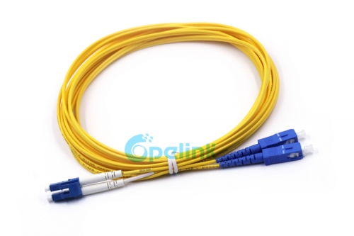 SC to LC SM Fiber Optic Patch Cord, 2.0mm Duplex 9/125 Fiber Patchcord