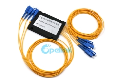 1X8 Optical Splitter, SC/PC Fiber Optic PLC Splitter, Plastic ABS Box package