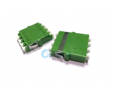 LC/APC Quad Fiber Adapter, Green Plastic Singlemode Fiber Optic Adapter without flange