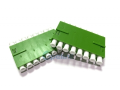 LC/APC 8-Port Fiber Optic Adapter, Green Plastic Singlemode Optical Fiber Adapter without flange