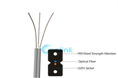 FTTH Drop Fiber Cable, Bow-Type Stranded Steel Type GJXFH Optical Fiber Cable, Economical FTTX Drop cable