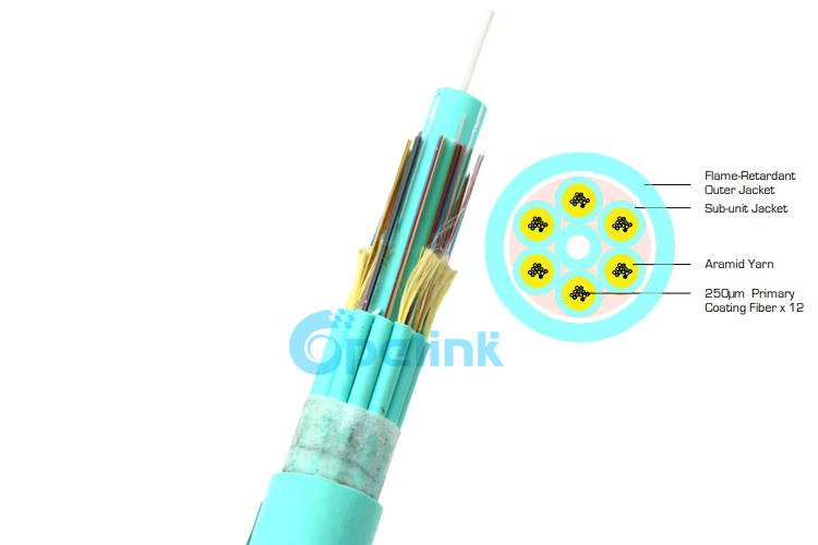 OM3 12-144 fibers Mini-core Indoor Multi Purpose Cabling Optical Cable